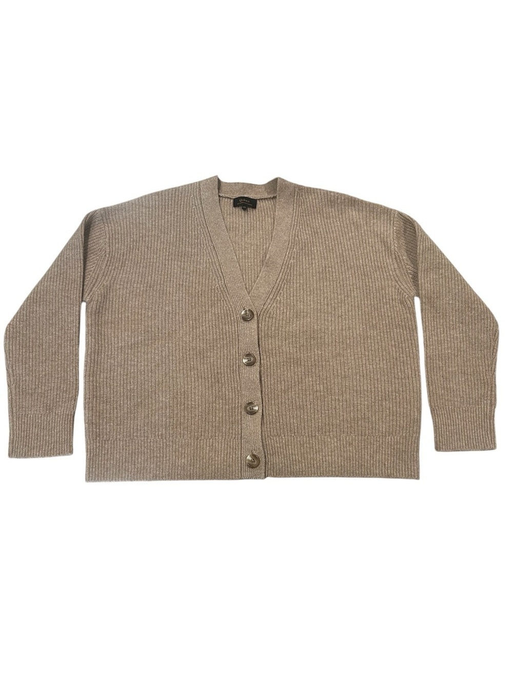 Quince Cashmere Fisherman Boxy Cropped Cardigan Sweater Oversized XS Button Fron - Picture 7 of 13